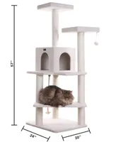 Armarkat 57" High Real Wood Cat Tree, Fleece Covered Cat Climber