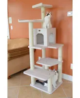 Armarkat B6802 Classic Real Wood Cat Tree, Jackson Galaxy Approved, 6 Levels with Condo and 2 Perches, Ivory