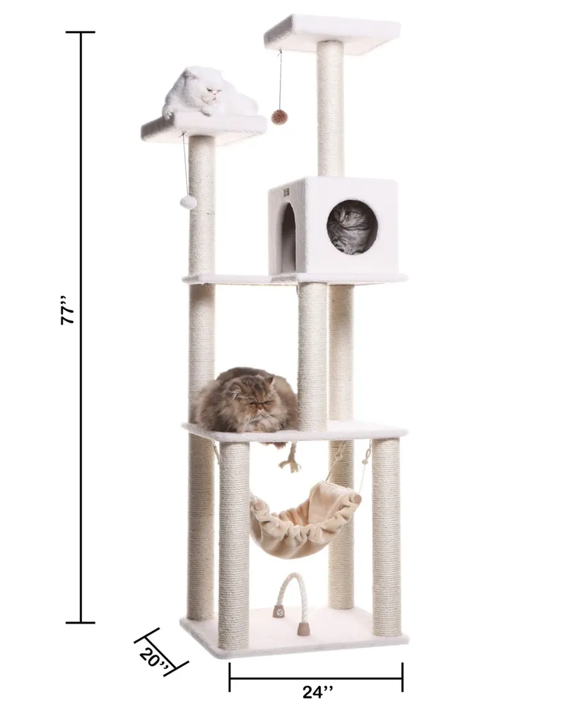 Armarkat Real Wood 4-Level Cat Tree, With Swing, Hammock, Condo & Perch