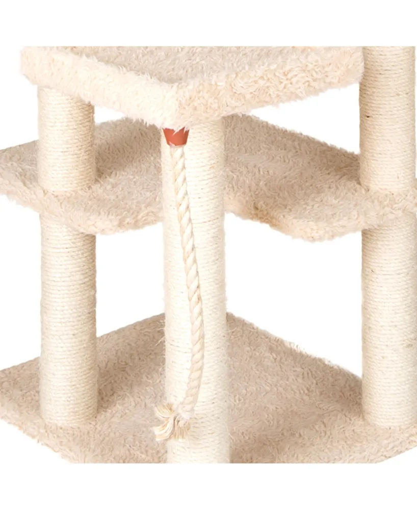 Armarkat Real Wood Cat Tower, Ultra Thick Faux Fur Covered Cat Condo