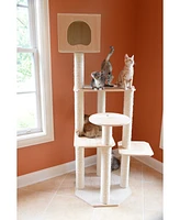 Armarkat Real Wood Premium Scots Pine 69-Inch Cat Tree with Five Levels, Perch, Condo - Model S6905