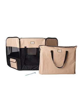 Armarkat PP003BGE-xl Portable Pet Playpen In Black and Beige Combo
