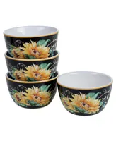 Certified International Sunflower Fields 4-Pc. Ice Cream Bowls