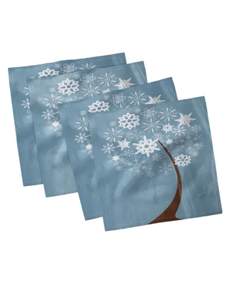 Ambesonne Snowy Trees Set of 4 Napkins