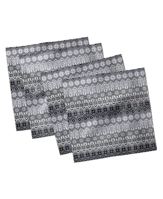 Ambesonne Nordic Retro Set of 4 Napkins, 12" x 12"