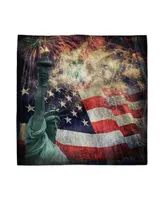 Ambesonne American Flag Set of 4 Napkins, 12" x 12"