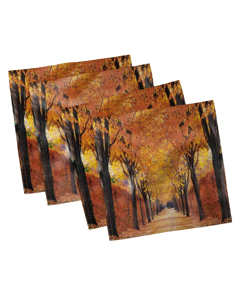 Ambesonne Autumn Set of 4 Napkins, 12" x 12"