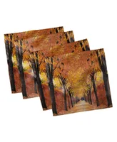 Ambesonne Autumn Set of 4 Napkins, 12" x 12"