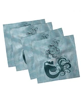 Ambesonne Mermaid Set of 4 Napkins, 12" x 12"