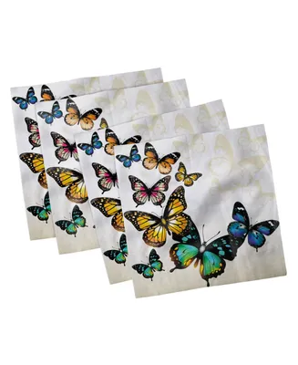 Ambesonne Butterfly Set of 4 Napkins, 18" x 18"