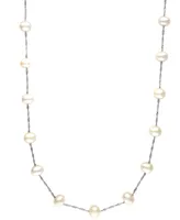Effy Cultured Freshwater Pearl Station 18" Necklace 14k Gold (5-1/2mm)