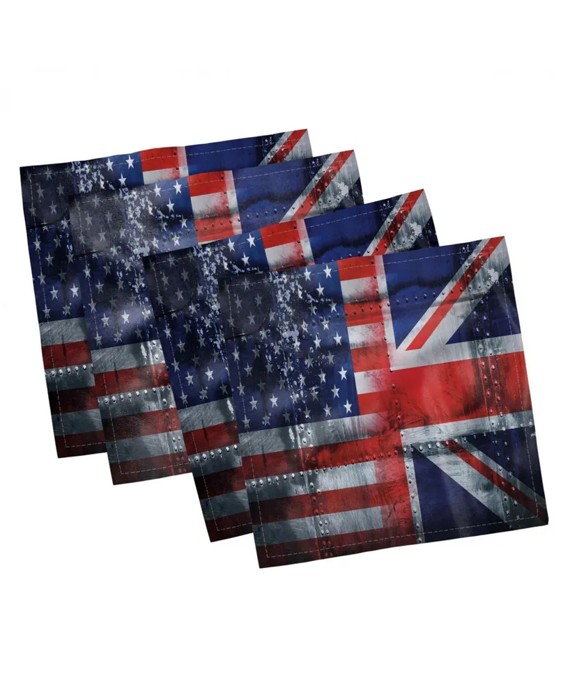 Ambesonne Union Jack Set of 4 Napkins, 18" x 18"