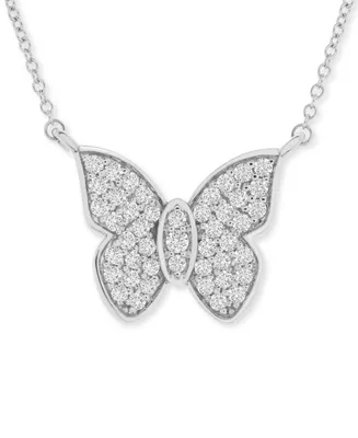 Wrapped in Love Diamond Butterfly 20" Pendant Necklace (1/2 ct. t.w.) in 14k White Gold, Created for Macy's