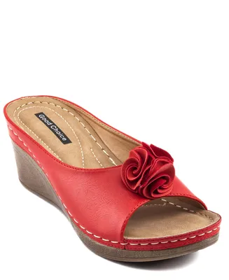 Gc Shoes Women's Sydney Rosette Wedge Sandals