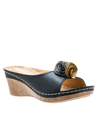 Gc Shoes Women's Sydney Rosette Wedge Sandals