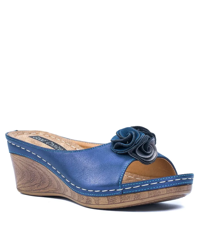 Gc Shoes Women's Sydney Rosette Wedge Sandals