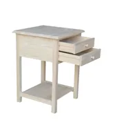 International Concepts Lamp Table with 2 Drawers
