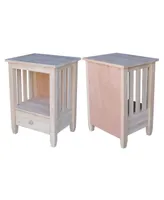 International Concepts Mission Tall End Table with Drawer