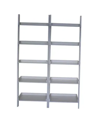 International Concepts Lean To Shelf Units with 5 Shelves, Set of 2