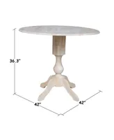 International Concepts 42" Round Dual Drop Leaf Pedestal Table