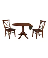 International Concepts 42" Round Top Pedestal Table with 2 Chairs