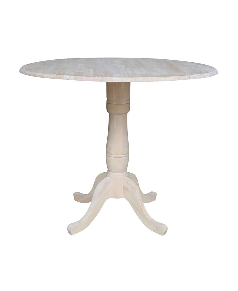 International Concepts 42" Round Dual Drop Leaf Pedestal Table