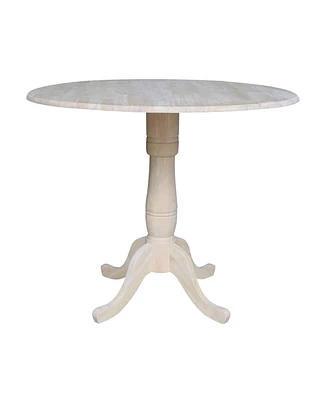 International Concepts 42" Round Dual Drop Leaf Pedestal Table