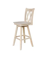 International Concepts Double X Back Bar Height Stool with Swivel and Auto Return