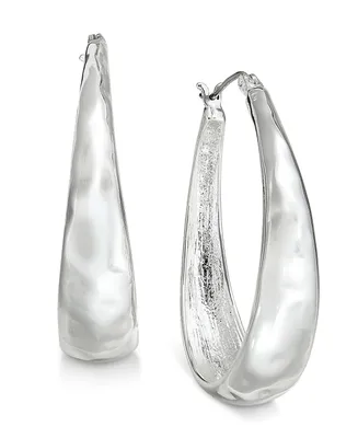 Style & Co Hammered Oval Hoop Earrings, Created for Macy's