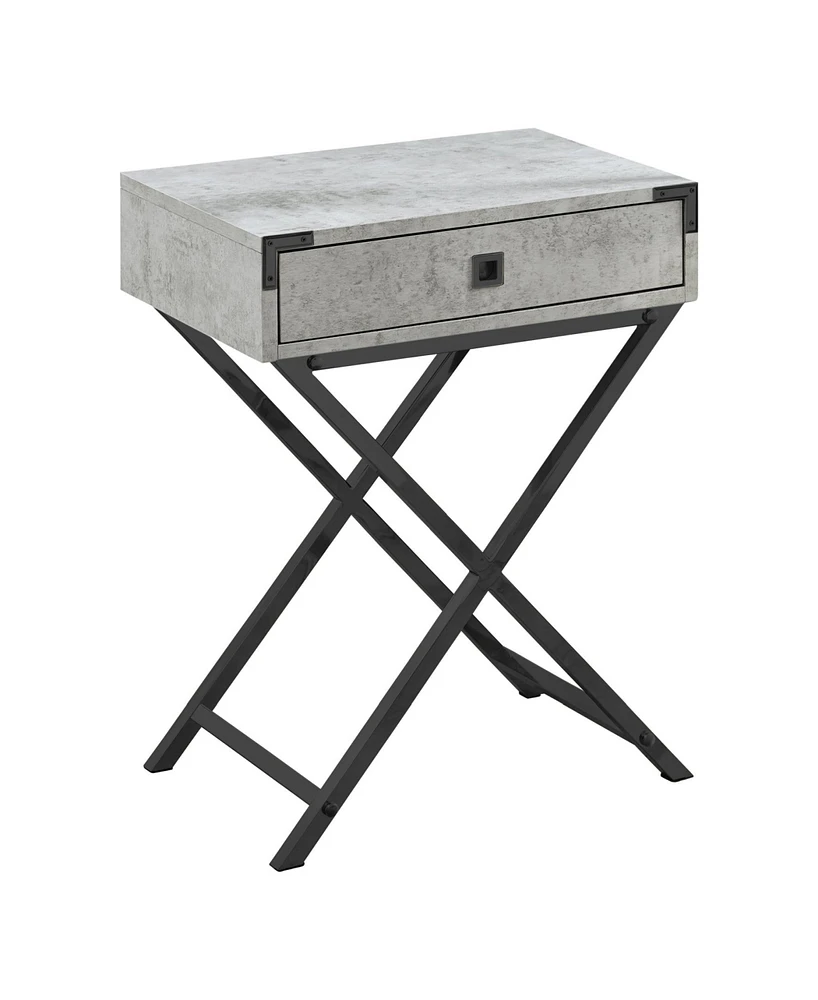 Monarch Specialties Table - 24" H Cement Nickel