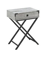 Monarch Specialties Table - 24" H Cement Nickel