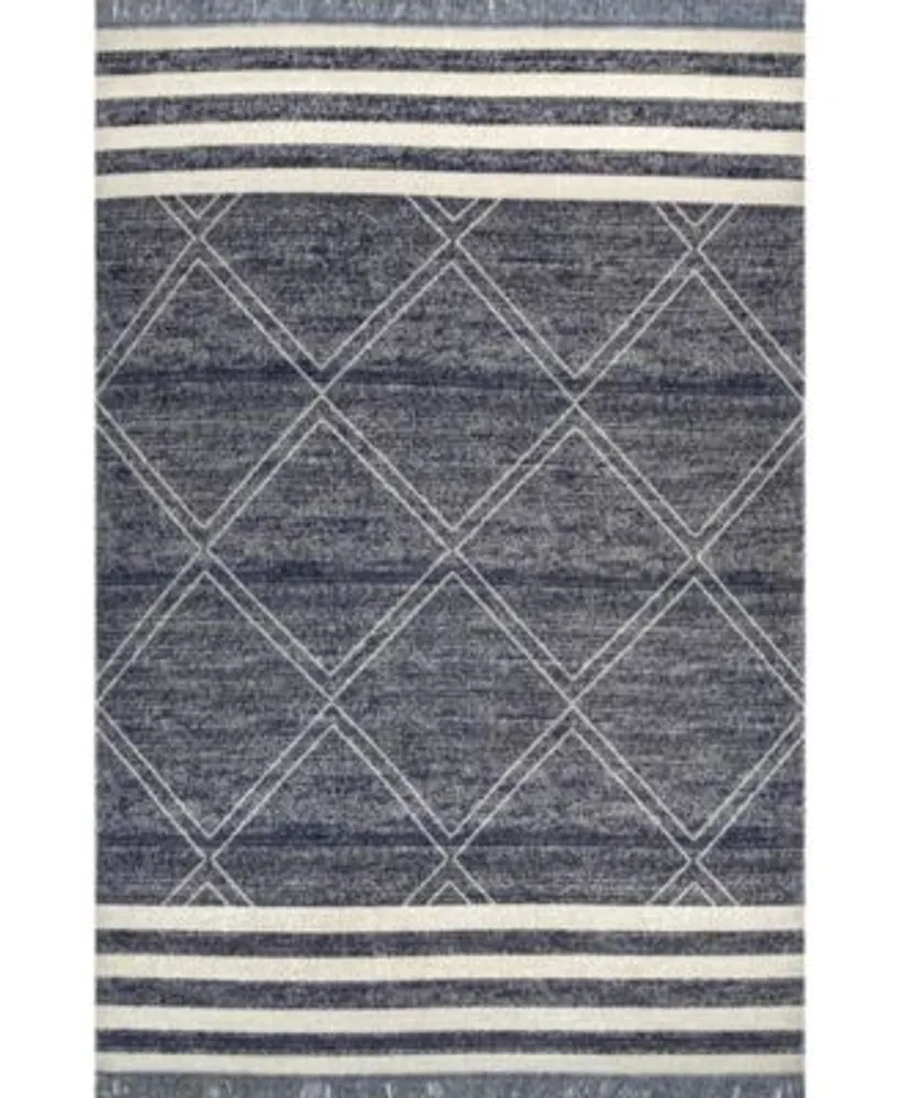 Nuloom Simone Roberge Diamonds Blue Outdoor Area Rug