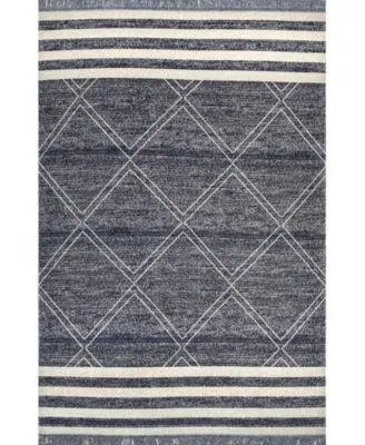 Nuloom Simone Roberge Diamonds Blue Outdoor Area Rug