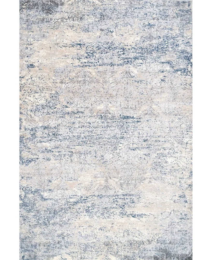 nuLoom Terra Twilight Tribal Distressed Silver 5' x 8' Area Rug