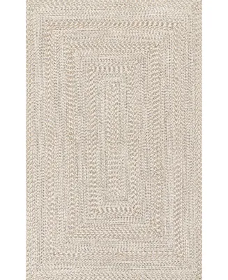 nuLoom Texture Braid Doutzen Indoor and Outdoor Ivory 6' x 9' Area Rug