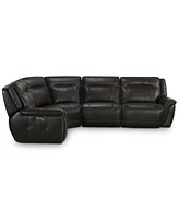 Lenardo 5-Pc. Leather Sectional with Power Motion Recliners