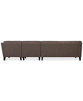 Closeout! Sandrew 4-Pc. Fabric Sectional with 2 Power Foot Rests, Created for Macy's