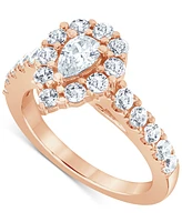 Certified Diamond Pear Halo Bridal Set (2 ct. t.w.) 18k White, Yellow or Rose Gold