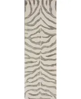 nuLoom Feral Hand Tufted Plush Zebra Gray 5' x 8' Area Rug