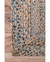 nuLoom Dune Road Hand Braided Eliz Blue 6' x 9' Area Rug