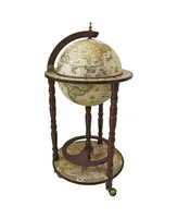 Design Toscano Sixteenth Century Crema Durata Replica Globe Bar Cabinet