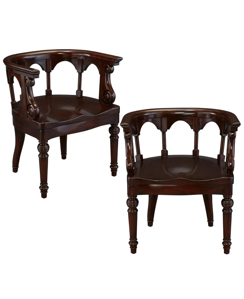 Design Toscano Prince Regent Captain's Chair, Set of 2