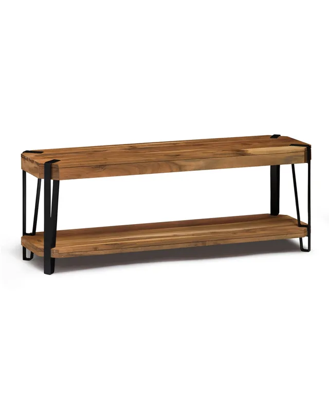 Alaterre Furniture Alpine Natural Live Edge Wood 48 Coat Hooks with Shelf