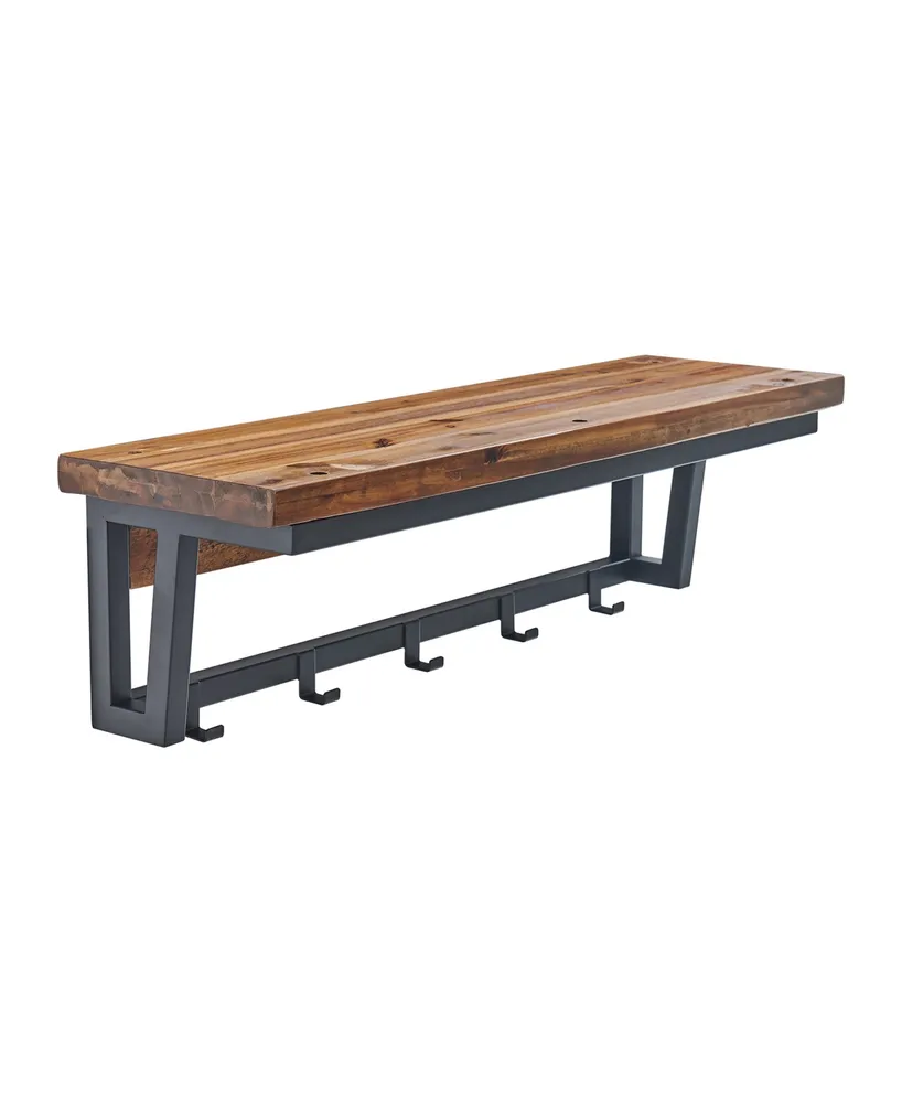 Alaterre Millwork 40 Wood and Zinc Metal Bench with Open Coat
