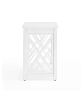 Alaterre Furniture Coventry Wood End Table with Tray Shelf and Bottom Shelf