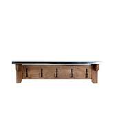 Alaterre Furniture Alaterre Furniture Millwork Wood and Zinc Metal Bench with Coat Hook Shelf