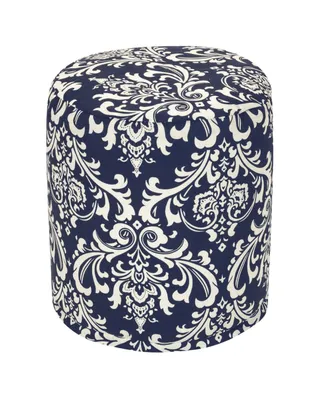 Majestic Home Goods French Quarter Ottoman Round Pouf with Removable Cover 16" x 17"