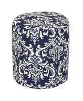 Majestic Home Goods French Quarter Ottoman Round Pouf with Removable Cover 16" x 17"