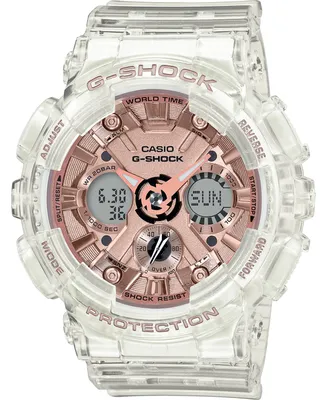 G-Shock Women's Analog-Digital Clear Resin Strap Watch 45.9mm GMAS120SR-7A