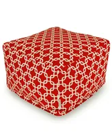 Majestic Home Goods Links Ottoman Square Pouf with Removable Cover 27" x 17